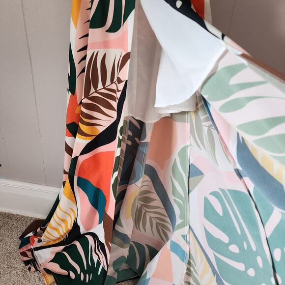 Farm Rio Look Hutch Kiera Tropical Print Wrap Maxi Dress XS - Picture 8 of 16